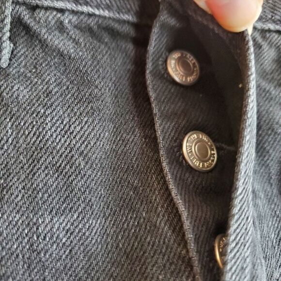 Free People Good Times Frayed Black Denin Jean Shorts - Picture 9 of 10